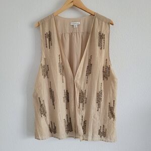 Coldwater Creek cream beaded vest